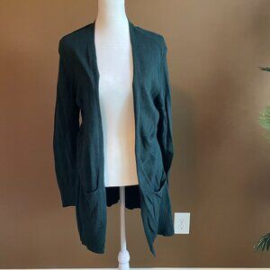 Forest Green Open Front Cardigan